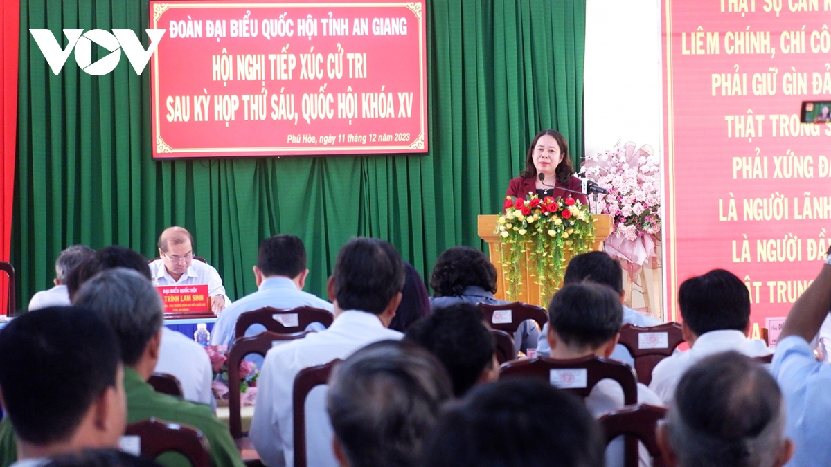 Phó Chủ tịch nước Võ Thị Ánh Xuân tiếp xúc cử tri tỉnh An Giang