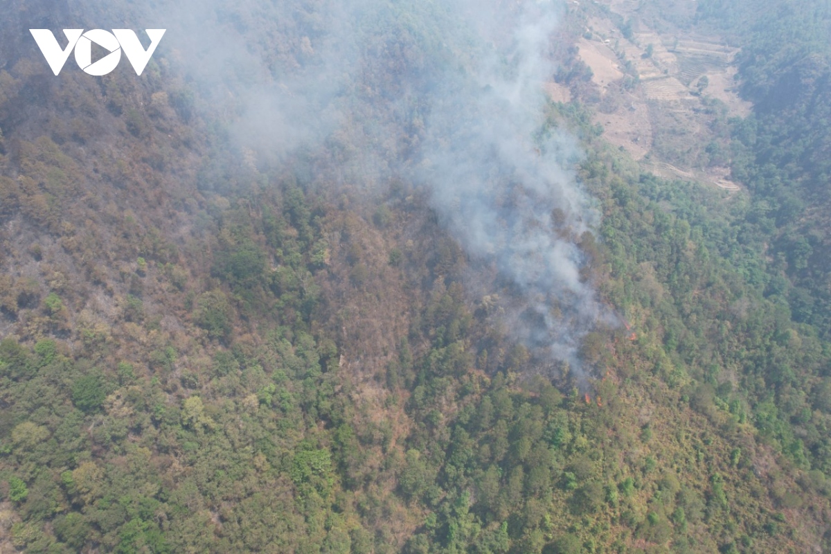 Hơn 600 người tham gia chữa cháy rừng tại Tủa Chùa, Điện Biên
