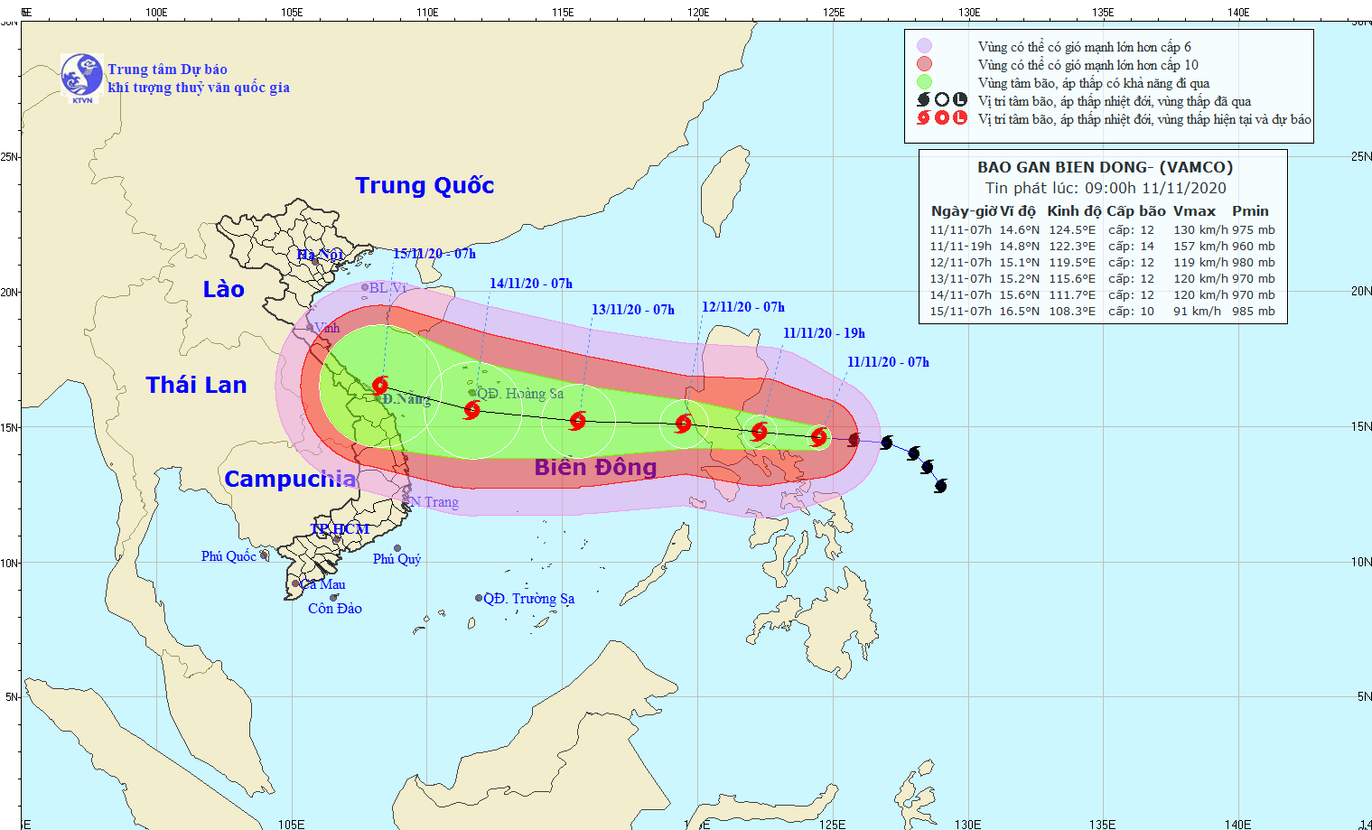 Bão Vamco có khả năng mạnh thêm