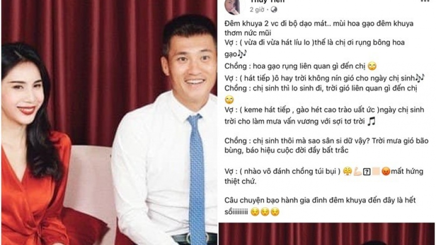 Chuyện showbiz: Công Vinh bị Thủy Tiên “đánh” lúc nửa đêm