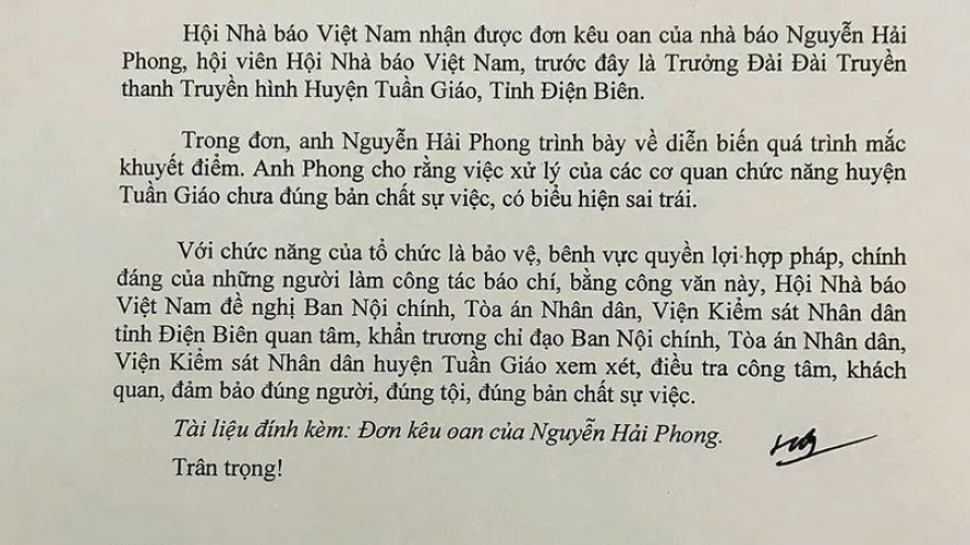 Hội Nhà báo đề nghị điều tra công tâm vụ án nhà báo Nguyễn Hải Phong
