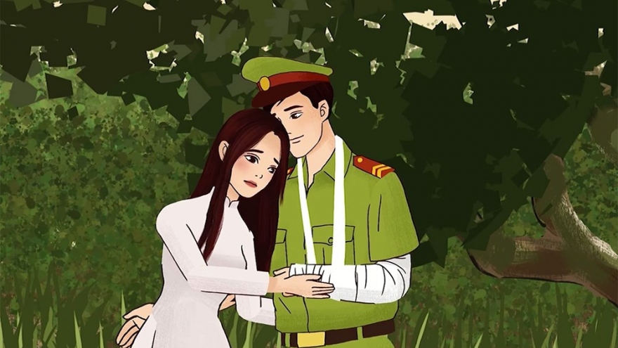 Xúc động xem MV hoạt hình “Tình yêu lính công an”