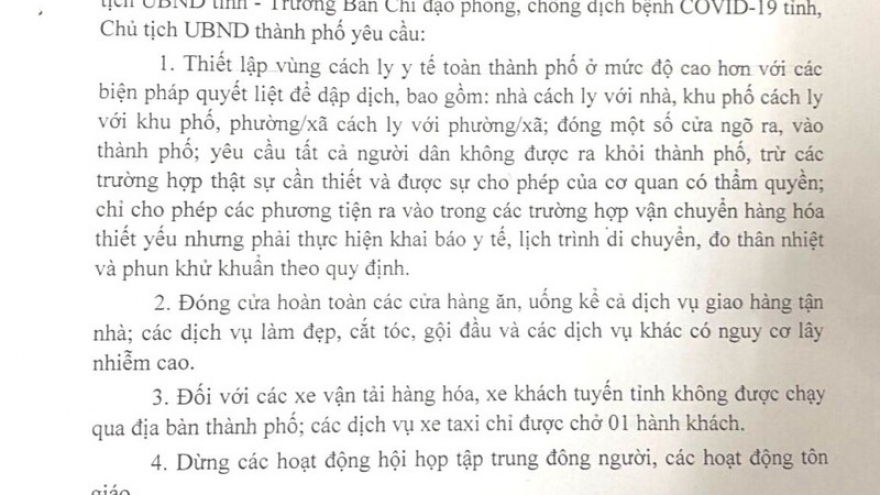 TP Hải Dương thêm các biện pháp cấp bách phòng, chống dịch bệnh Covid-19 ​