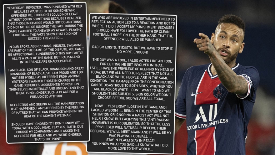 Neymar viết tâm thư sau trận đấu bạo lực giữa PSG và Marseille