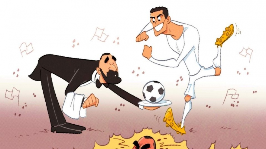 Biếm họa 24h: Benzema thoát kiếp kẻ "dọn cỗ"