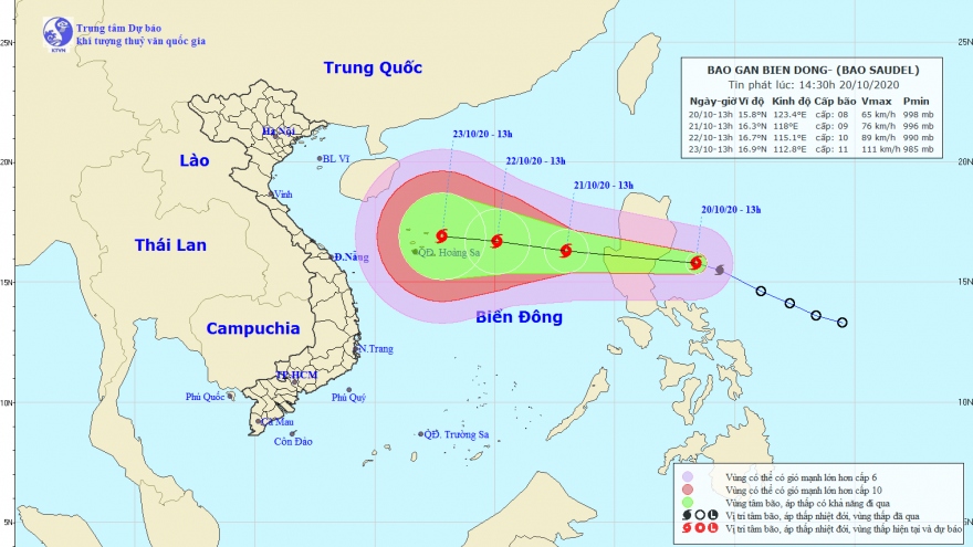 Bão Saudel sắp vào Biển Đông và có khả năng mạnh thêm