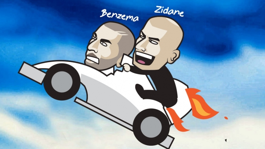 Biếm họa 24h: Benzema cứu Zizou, đồng nghiệp hào hứng đón HLV Solskjaer