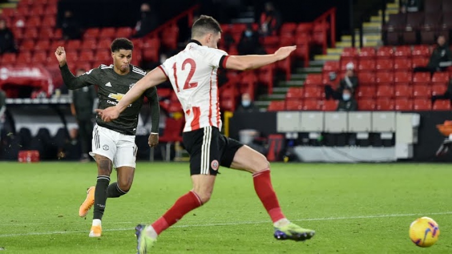 Rashford lập cú đúp, MU ngược dòng ấn tượng trước Sheffield Utd