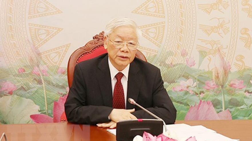TBT, CTN Nguyễn Phú Trọng chúc mừng Tổng Bí thư Lào 