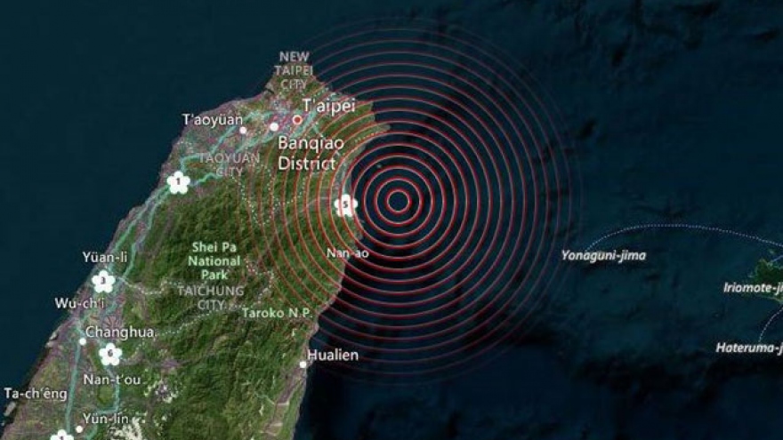 Động đất mạnh 5,7 độ richter tại Đài Loan(Trung Quốc)