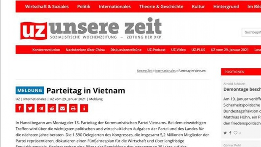 13th National Party Congress decides Vietnam’s most important tasks: German newspaper