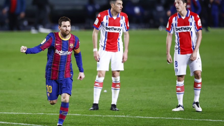 Messi thăng hoa với cú đúp, Barca thắng trận thứ 7 liên tiếp ở La Liga