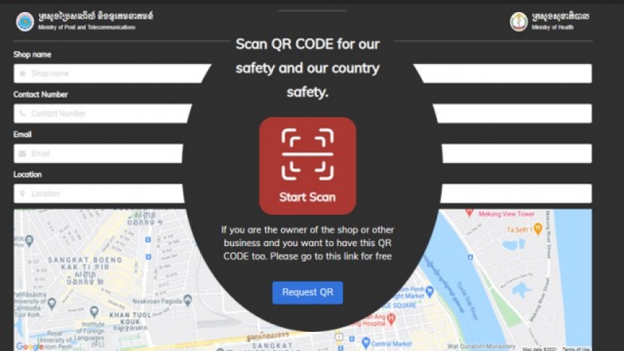 Campuchia sử dụng hệ thống QR Code “ Stop Covid” để kiểm soát những nơi đông người