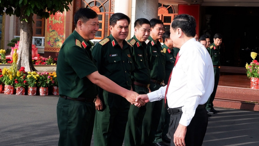 Chủ tịch MTTQ Việt Nam Trần Thanh Mẫn thăm và chúc Tết tại Quân khu 9