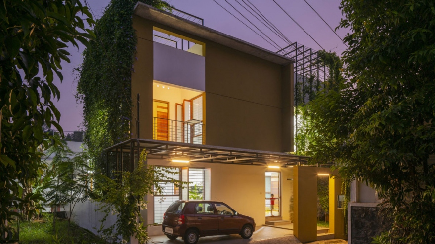 Ngắm ngôi nhà đầy màu sắc với không gian mở ở Ấn Độ