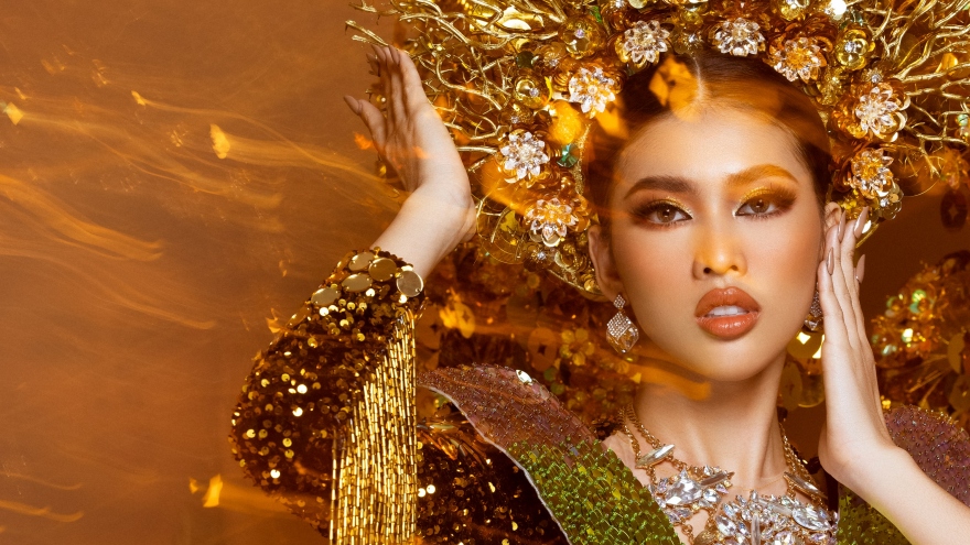 Chiêm ngưỡng trang phục dân tộc 30kg của Ngọc Thảo tại Miss Grand International 2020