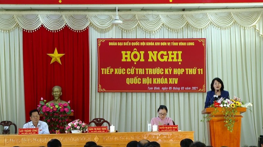 Phó Chủ tịch nước Đặng Thị Ngọc Thịnh tiếp xúc cử tri tỉnh Vĩnh Long