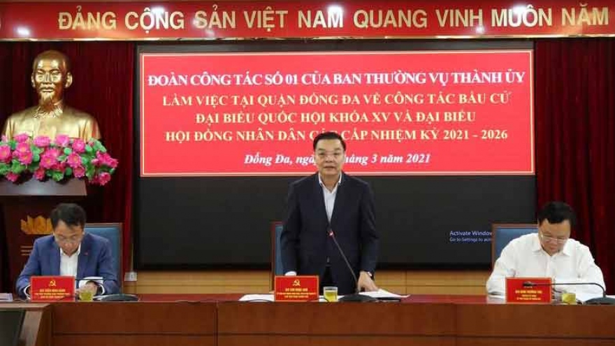 Chủ tịch UBND thành phố Hà Nội kiểm tra công tác phục vụ bầu cử tại Đống Đa
