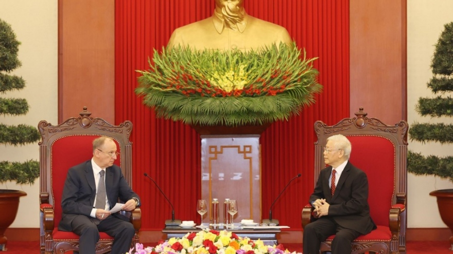 Tổng Bí thư, Chủ tịch nước Nguyễn Phú Trọng tiếp Thư ký Hội đồng An ninh Liên bang Nga