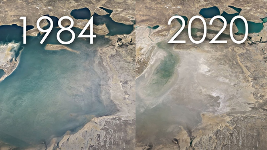 Google Earth Timelapse cho thấy tác động của biến đổi khí hậu trong 4 thập kỷ qua