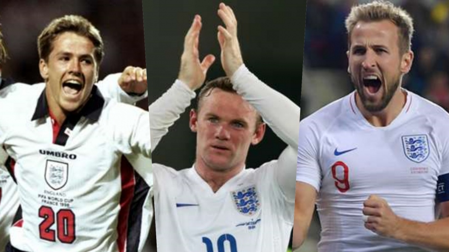 Top 10 chân sút vĩ đại nhất ĐT Anh: Rooney = Harry Kane + 19 bàn