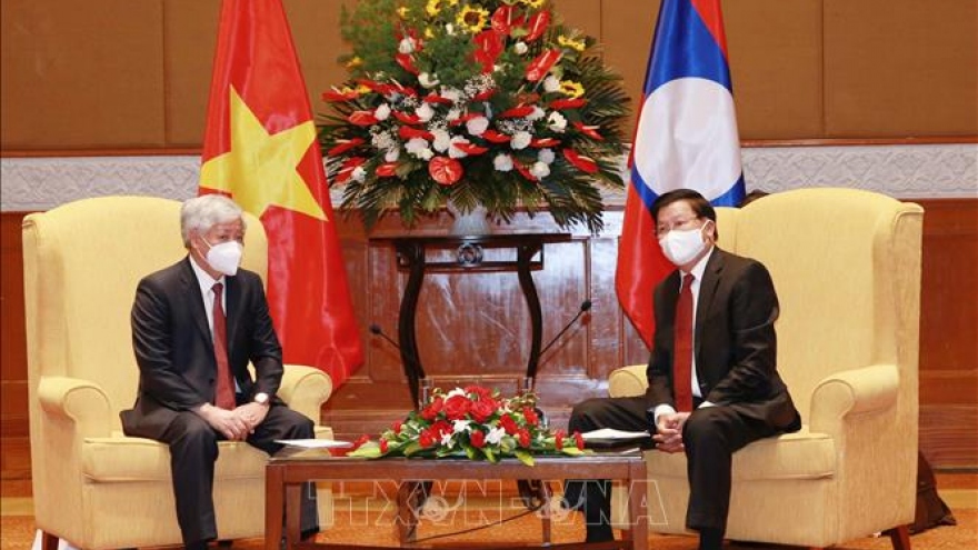 Tổng Bí thư, Chủ tịch nước Lào tiếp Chủ tịch Ủy ban Trung ương MTTQ Việt Nam
