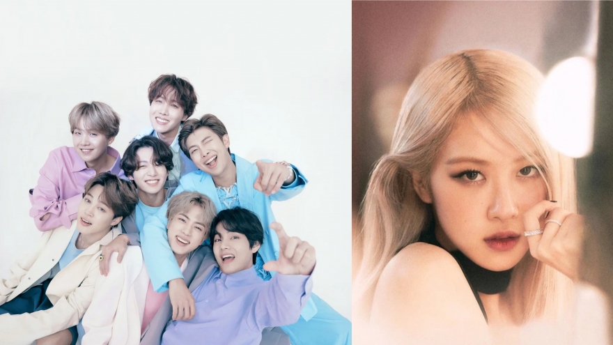 BTS, Rosé dẫn đầu top 10 nghệ sĩ sở hữu MV có lượt xem "khủng" nửa đầu 2021