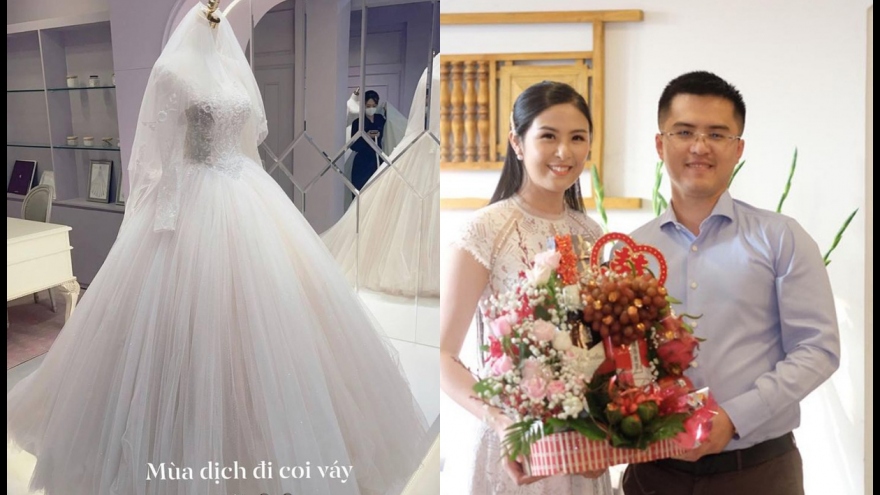 Chuyện showbiz: Hoa hậu Ngọc Hân hé lộ váy cưới, nghi vấn hôn lễ sắp diễn ra