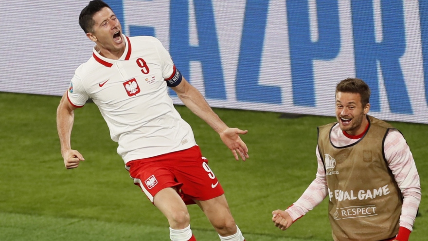 Lewandowski ghi bàn, Ba Lan khiến Tây Ban Nha có thể bị loại ngay vòng bảng EURO 2021
