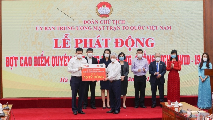 Tập đoàn TNG Holdings Vietnam và Ngân hàng MSB ủng hộ gần 50 tỷ đồng cho phòng, chống dịch