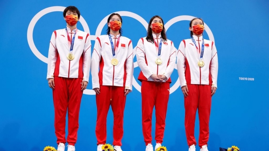 Bơi lội Trung Quốc phá sâu kỷ lục thế giới ở cự ly 4x200 bơi tiếp sức tự do nữ