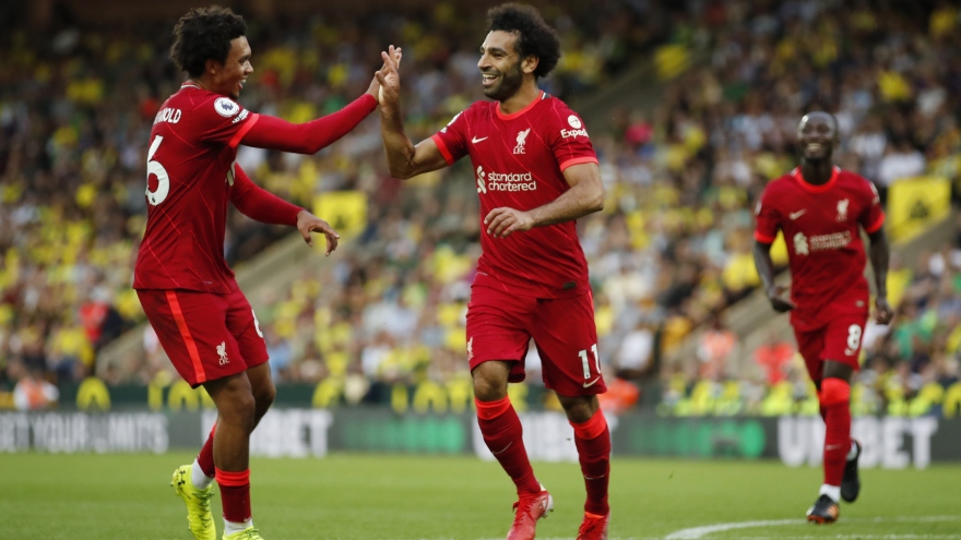 Salah đi vào lịch sử Ngoại hạng Anh, Liverpool thắng 3 sao trên sân Norwich