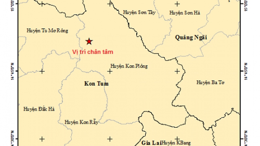 Xảy ra 2 trận động đất tại tỉnh Kon Tum