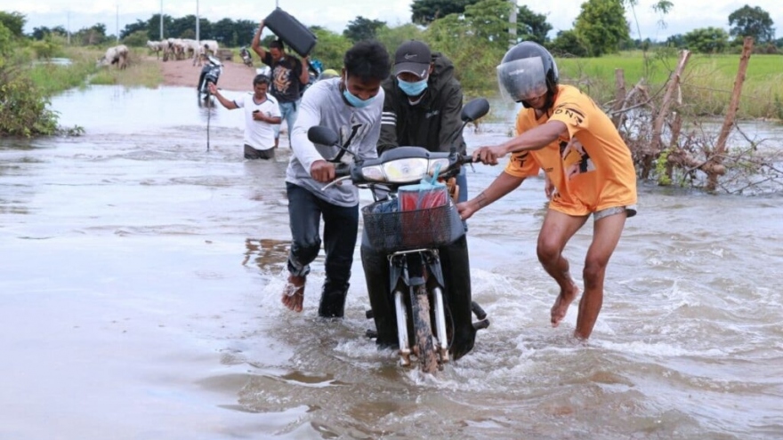 5 tỉnh của Campuchia chịu ảnh hưởng của mưa lũ