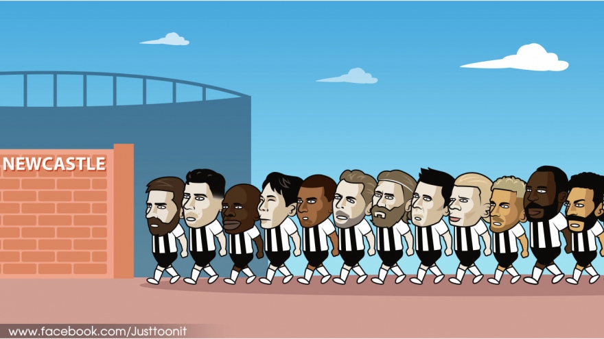 Biếm họa 24h: Dàn sao bóng đá thế giới "xếp hàng" chờ gia nhập Newcastle