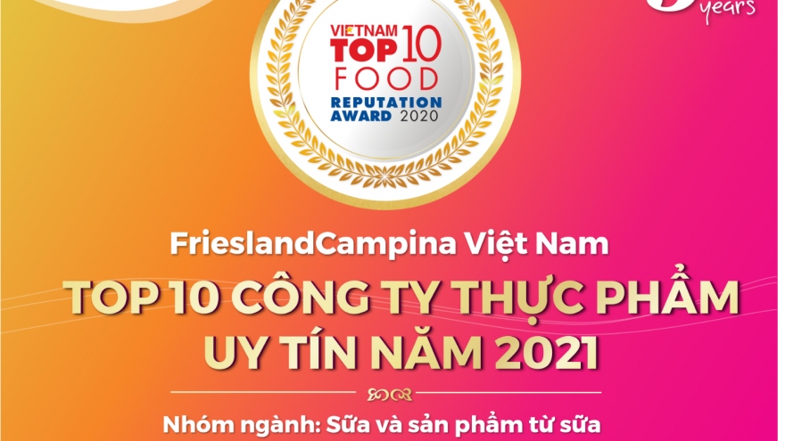 FrieslandCampina Việt Nam tiếp tục được vinh danh tại nhiều giải thưởng uy tín