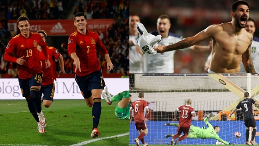 Tây Ban Nha, Croatia và Serbia giành vé dự VCK World Cup 2022