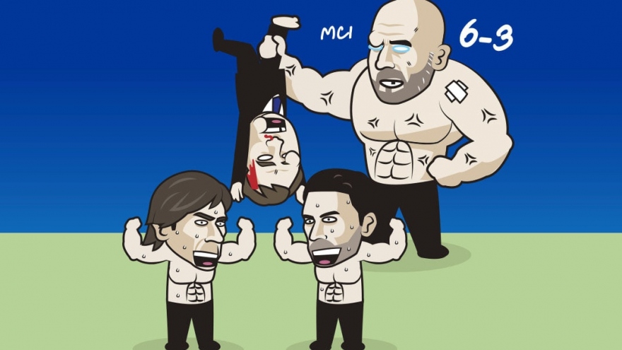 Biếm họa 24h: HLV Guardiola và Arteta khoe “cơ bụng 6 múi”