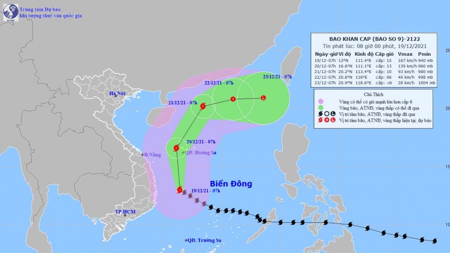 Bão số 9 gây mưa lớn khu vực từ Thừa Thiên Huế đến Phú Yên