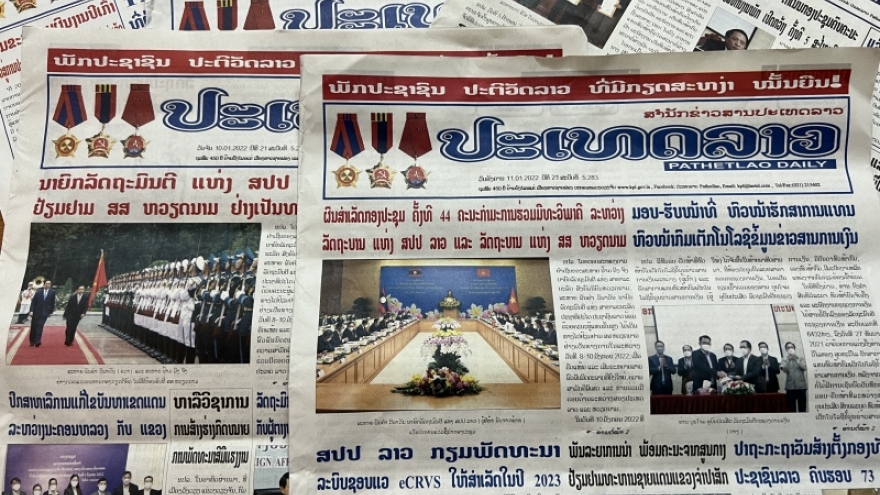 Truyền thông Lào tiếp tục đưa tin đậm nét về chuyến thăm Việt Nam của Thủ tướng Lào