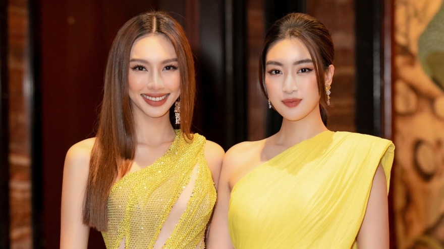 Hoa hậu Thùy Tiên khoe thân hình quyến rũ với đầm vàng lấp lánh, "đọ sắc" cùng Đỗ Mỹ Linh