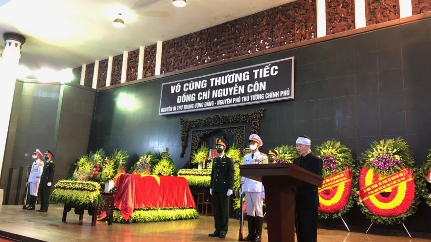 Lời cảm ơn của Ban Lễ tang và gia đình nguyên Phó Thủ tướng Nguyễn Côn