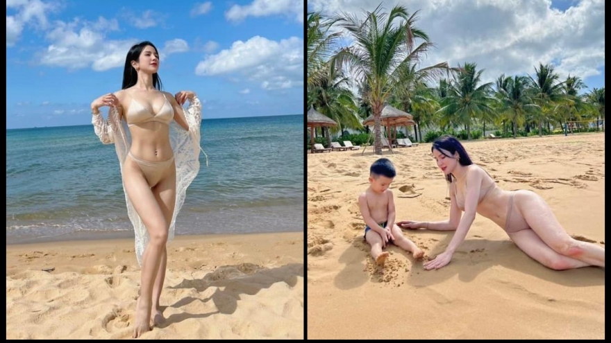 Chuyện showbiz: Diệp Lâm Anh diện áo tắm thả dáng nóng bỏng trên bãi biển