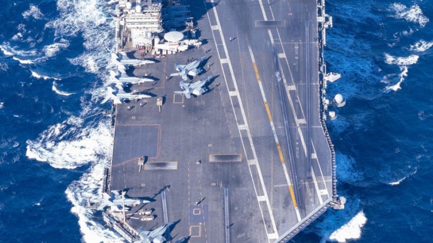 Mỹ, Pháp và Italy điều nhóm tác chiến tàu sân bay tập trận ở biển Địa Trung Hải