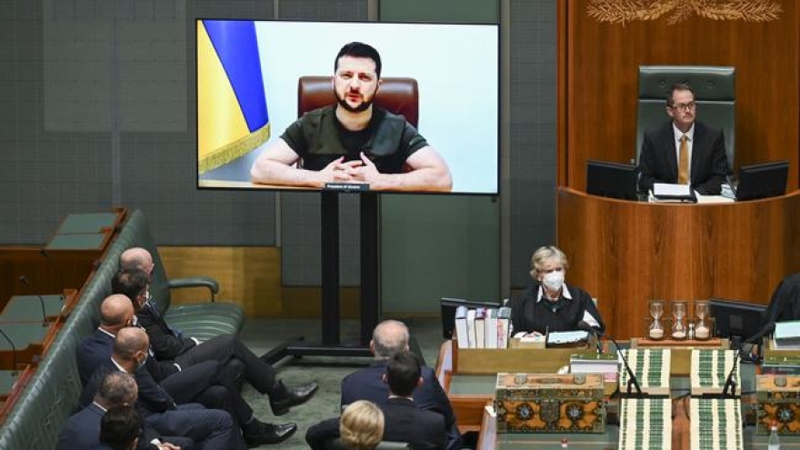 Tổng thống Ukraine phát biểu trước Quốc hội Australia