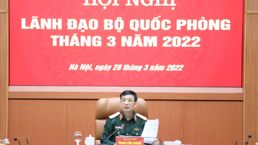 Đại tướng Phan Văn Giang chủ trì hội nghị lãnh đạo Bộ Quốc phòng tháng 3