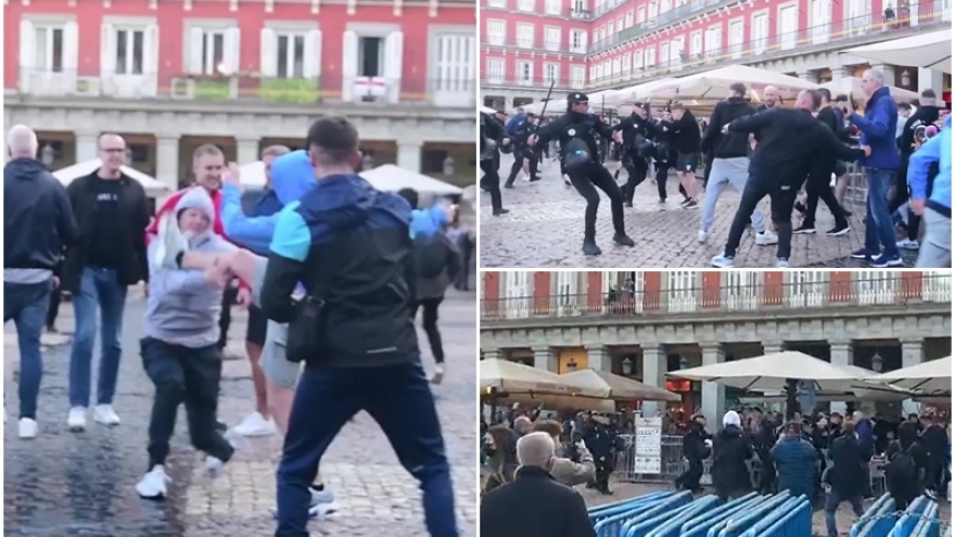 CĐV Chelsea và Man City đánh nhau trên đường phố Madrid