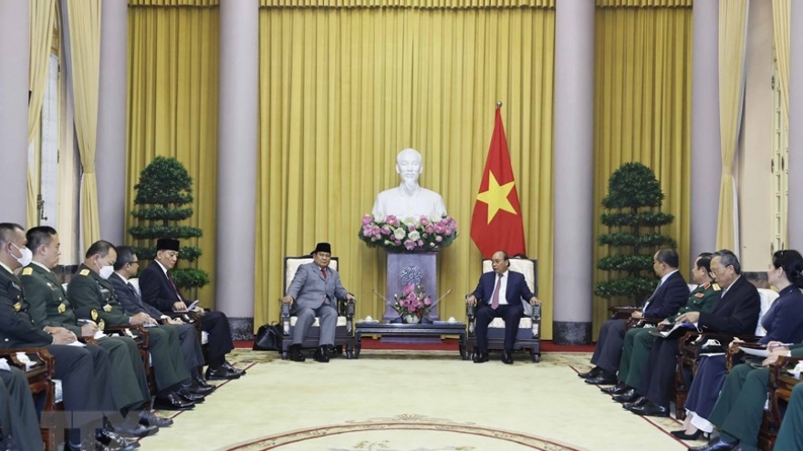 Chủ tịch nước Nguyễn Xuân Phúc tiếp Bộ trưởng Quốc phòng Indonesia