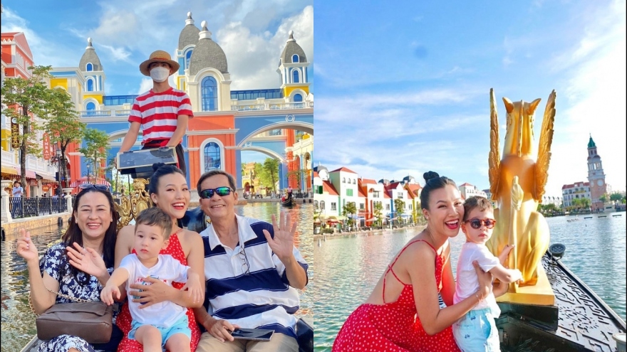Chuyện showbiz: Á hậu Hoàng Oanh đưa con trai đi du lịch Phú Quốc