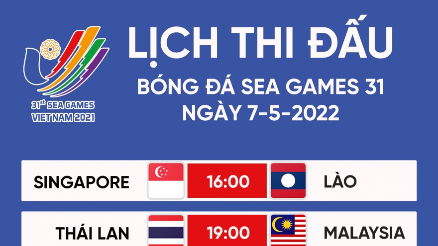 Lịch thi đấu bóng đá SEA Games 31 hôm nay 7/5: U23 Thái Lan đọ sức U23 Malaysia